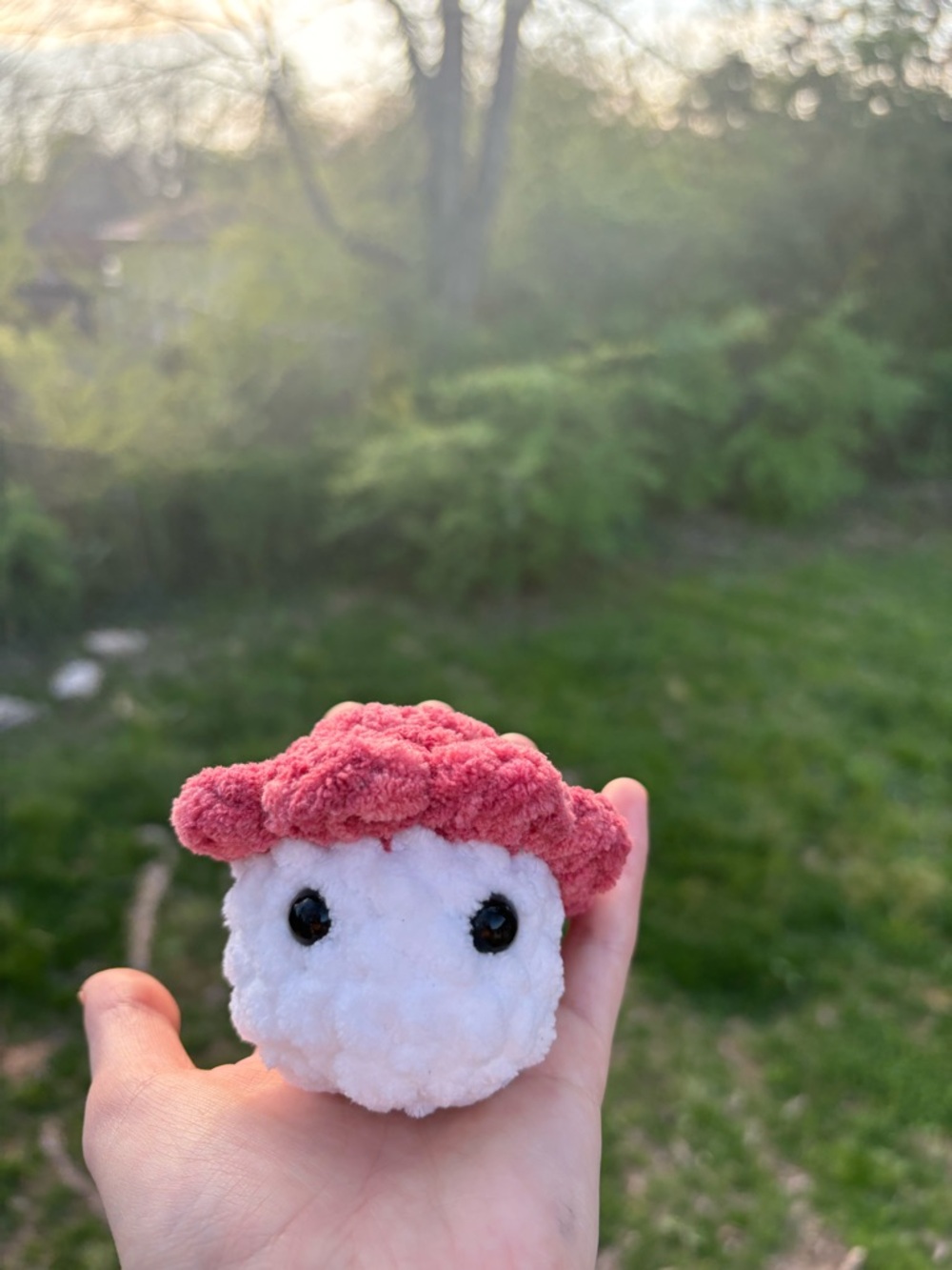 Handmade Plush Mushroom Softie - Red and White - Picture 7 of 7